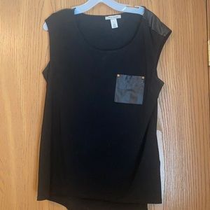 Black cap sleeve top